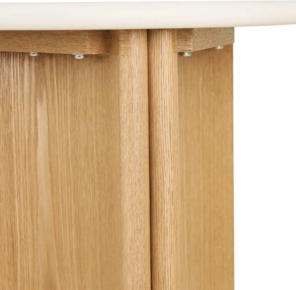 Nordic Living Bílý dřevěný odkládací stolek Morthy ø50 cm