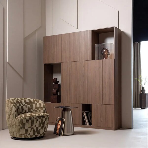 -25 % Dny Marianne - WOOOD Dřevěná skříň Build 215 x 80 cm s tmavým dubovým dekorem