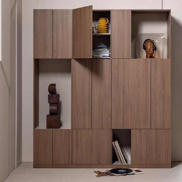-25 % Dny Marianne - WOOOD Dřevěná skříň Build 215 x 80 cm s tmavým dubovým dekorem