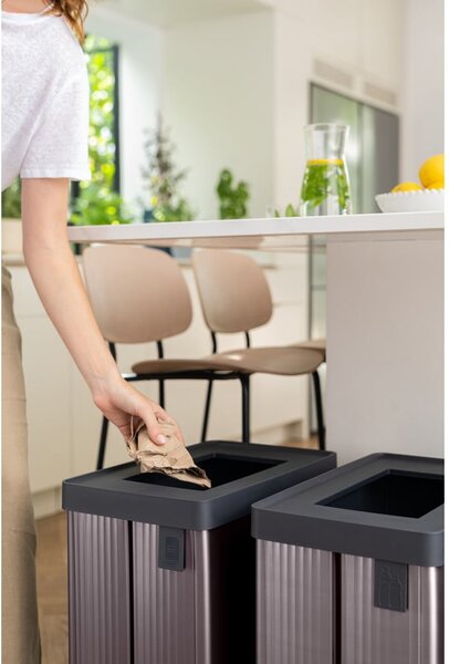 Růžový odpadkový koš na tříděný odpad z recyklovaného plastu 54 l Verto Recycle – Curver