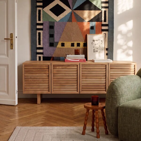 Micadoni Dubový TV stolek Wiley 160 x 40 cm