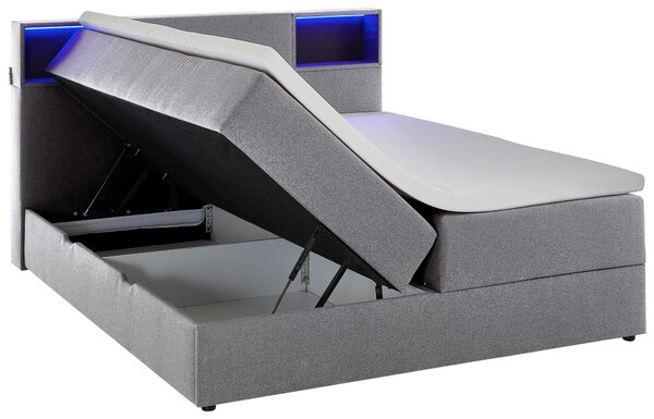 POSTEL BOXSPRING, 180/200 cm, světle šedá Xora - Postele s úložným prostorem, Online Only