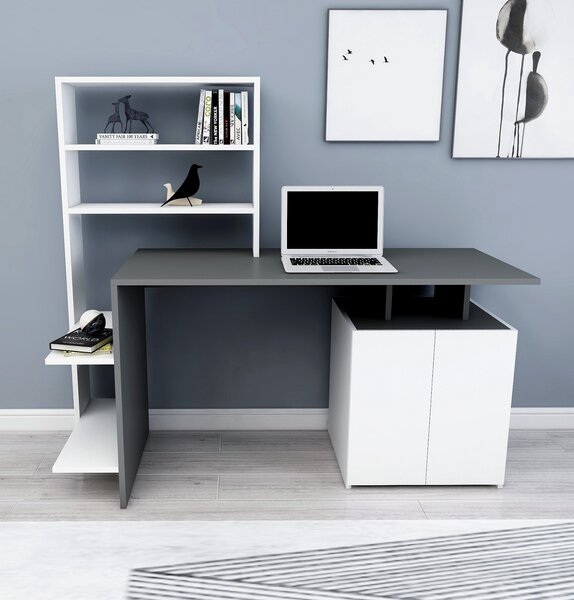 PC stolek Melina (Bílá + Antracit). Akce -25%