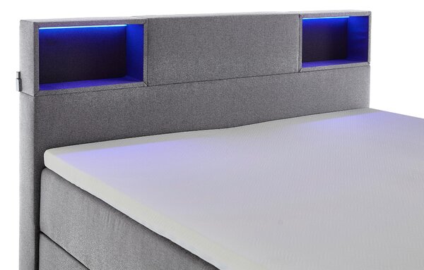 POSTEL BOXSPRING, 180/200 cm, světle šedá Xora - Postele s úložným prostorem, Online Only