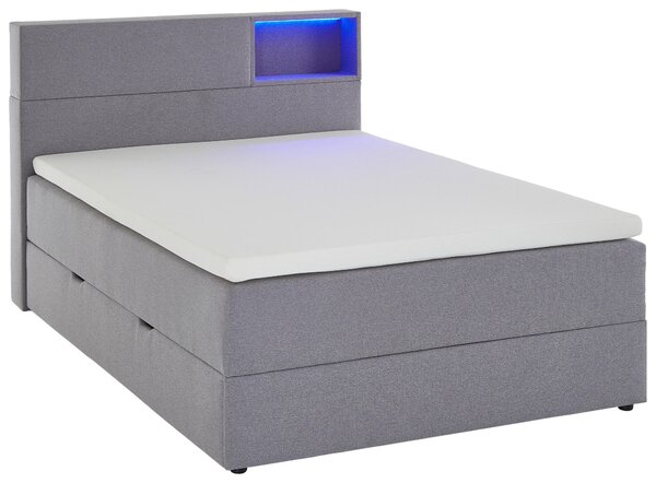 POSTEL BOXSPRING, 120/200 cm, světle šedá Xora - Postele s úložným prostorem, Online Only
