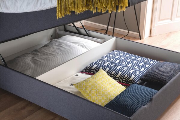 POSTEL BOXSPRING, 140/200 cm, antracitová Boxxx - Postele s úložným prostorem, Online Only