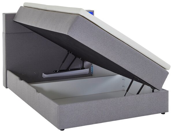 POSTEL BOXSPRING, 120/200 cm, světle šedá Xora - Postele s úložným prostorem, Online Only