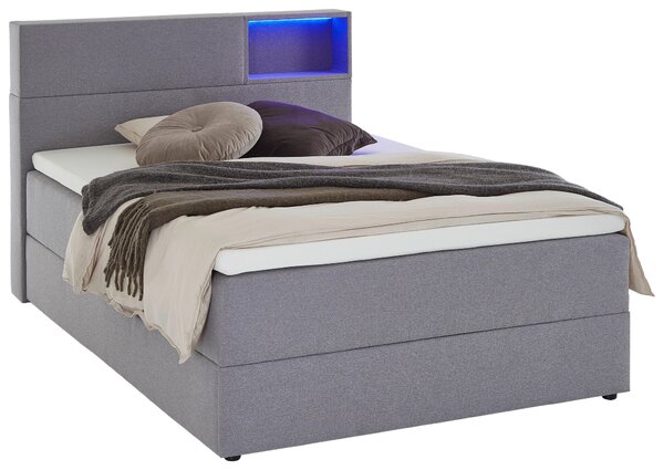 POSTEL BOXSPRING, 120/200 cm, světle šedá Xora - Postele s úložným prostorem, Online Only