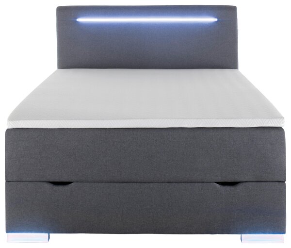POSTEL BOXSPRING, 120/200 cm, antracitová Boxxx - Postele s úložným prostorem, Online Only