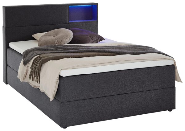 POSTEL BOXSPRING, 120/200 cm, antracitová Xora - Postele s úložným prostorem, Online Only
