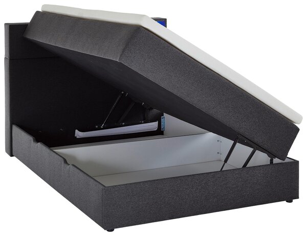 POSTEL BOXSPRING, 120/200 cm, antracitová Xora - Postele s úložným prostorem, Online Only