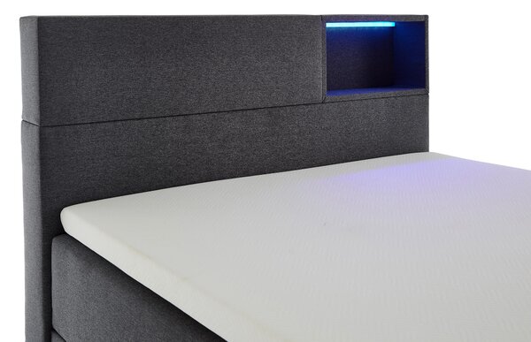POSTEL BOXSPRING, 120/200 cm, antracitová Xora - Postele s úložným prostorem, Online Only