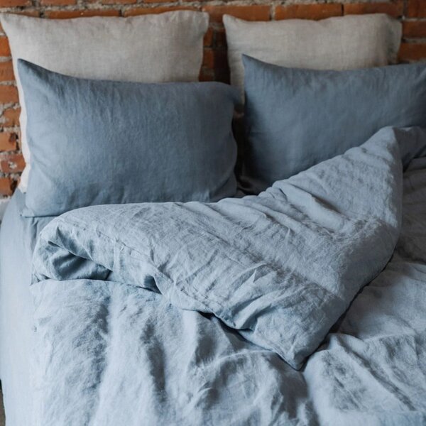 Lněný povlak na polštář 50x70 cm Blue Fog – Linen Tales