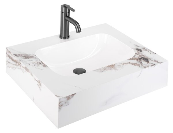 Rea Aresa, nástěnné umyvadlo 600x500x160mm, imitace kamene, REA-U9975