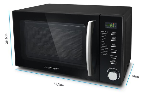 Esperanza EKO010 Černá Kombinovaná mikrovlnná trouba Pracovní deska 20 l 1200 W