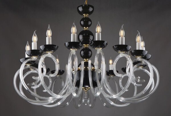 Lustr křišťálový černý EL4211600BLACK, Varianta Zlatý