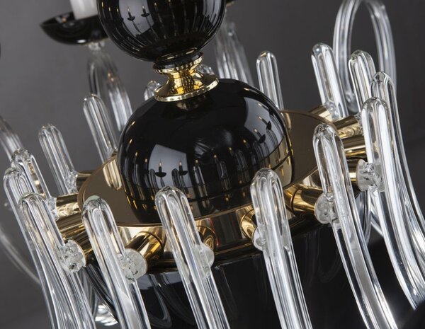 Lustr křišťálový černý EL4211600BLACK, Varianta Zlatý