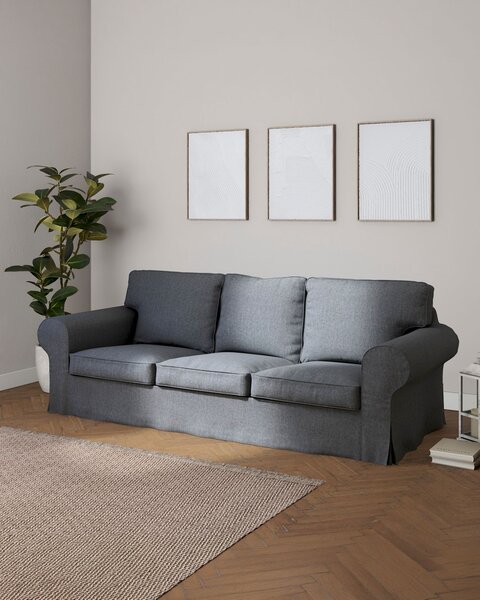 Potah na pohovku IKEA Ektorp 3-místná, rozkládací STARÝ MODEL PIXBO barva šedá látka pletený vzor