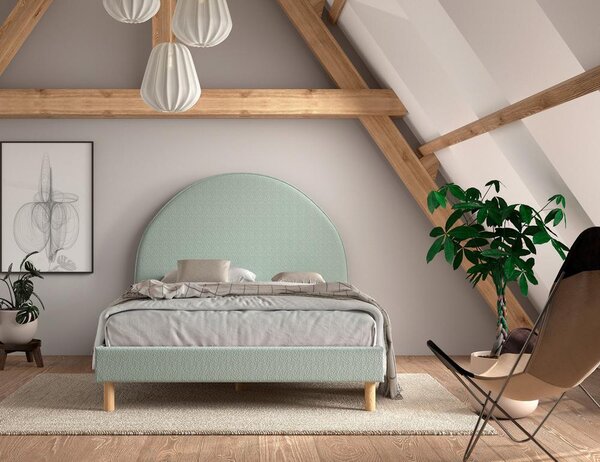 Postel pro děti a mládež s roštem 140x200cm,zelená boucle