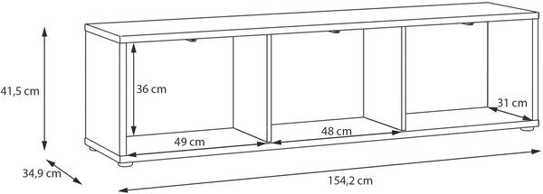 NÍZKÁ KOMODA, šedohnědá, 154,2/42,5/34,9 cm Carryhome - TV stolky & komody pod TV, Online Only