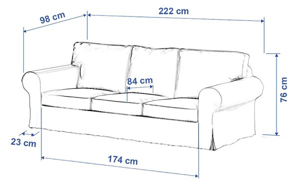 Potah na pohovku IKEA Ektorp 3-místná, rozkládací STARÝ MODEL PIXBO barva béžová látka lesklé, sametová