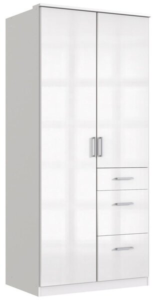 Šatní skříň CLACK bílá vysoký lesk 91cm