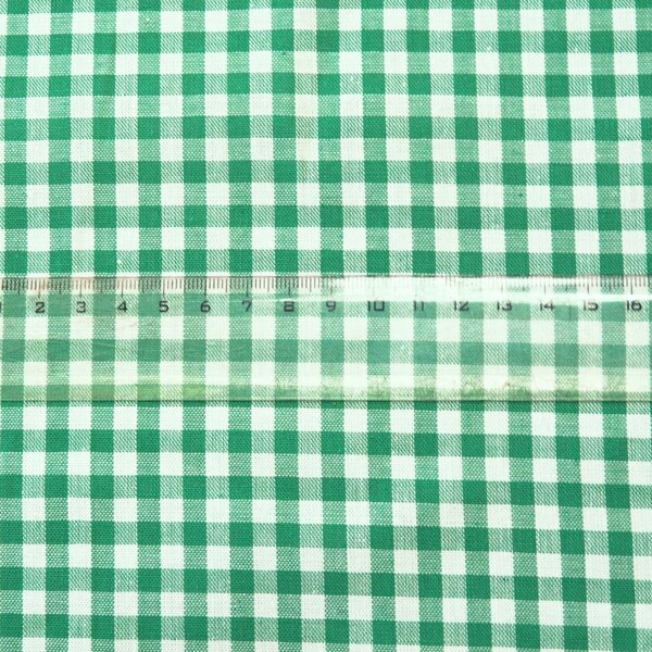 Látka Kanafas tmavě zelená - 0,5 cm káro bez obšití 160