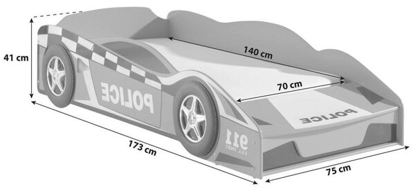 Dětská postel pro malého policistu 70x140cm