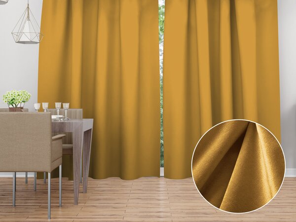 Biante Sametový závěs Velvet Premium SVP-047 Hořčicový 135x140 cm