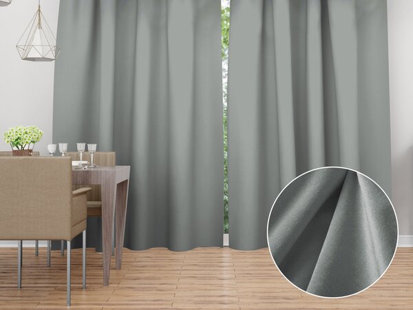 Biante Sametový závěs Velvet Premium SVP-046 Světle šedý 135x140 cm