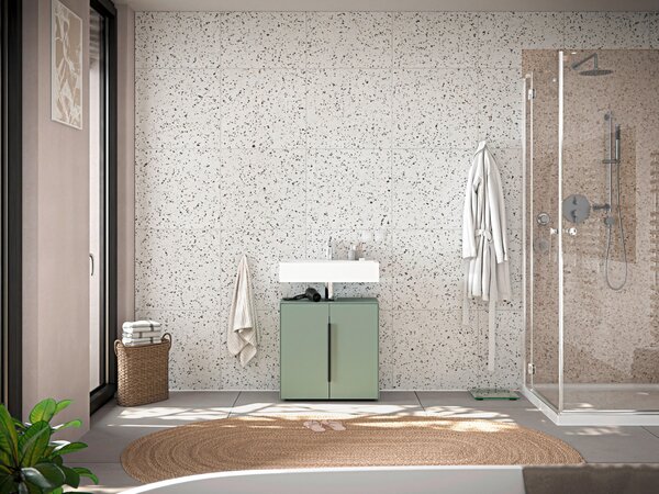 SKŘÍŇKA POD UMYVADLO, zelená, zelená, 60/60/33 cm home24 - Koupelnové série, Online Only