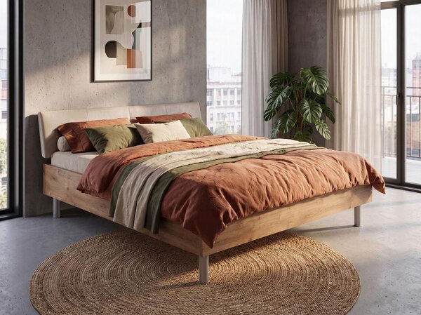 Postel LEVEL BEDS,BEZ NOHOU 180/200cm,imitace přírod.dubu