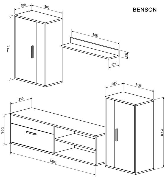 Halmar Obývací sestava BENSON dub artisan/kašmír