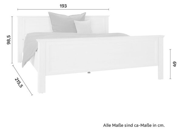 Postel MARILOU bílá, 180/200 cm