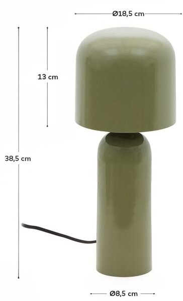 Zelená kovová stolní lampa Kave Home Monze