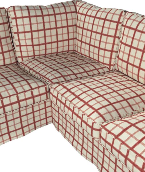 Potah na pohovku IKEA Ektorp rohová barva červená látka vzorované