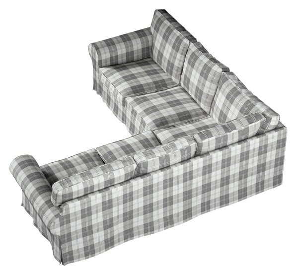 Potah na pohovku IKEA Ektorp rohová barva šedá látka pletený vzor, vzorované