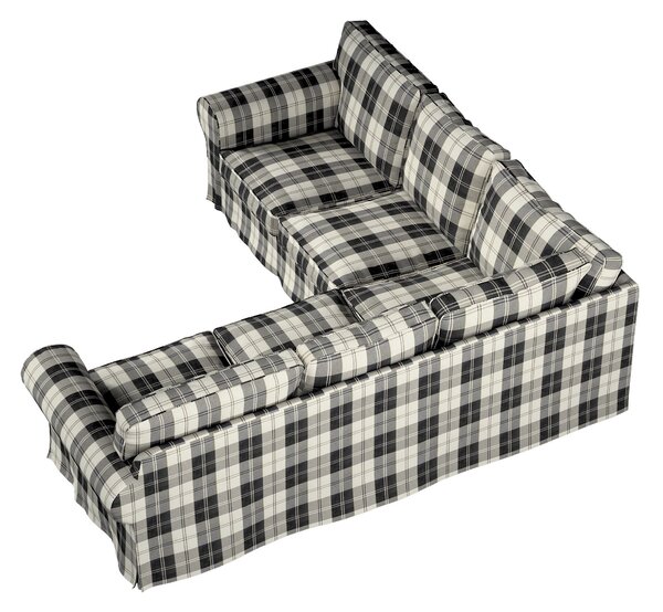 Potah na pohovku IKEA Ektorp rohová barva černá látka pletený vzor, vzorované