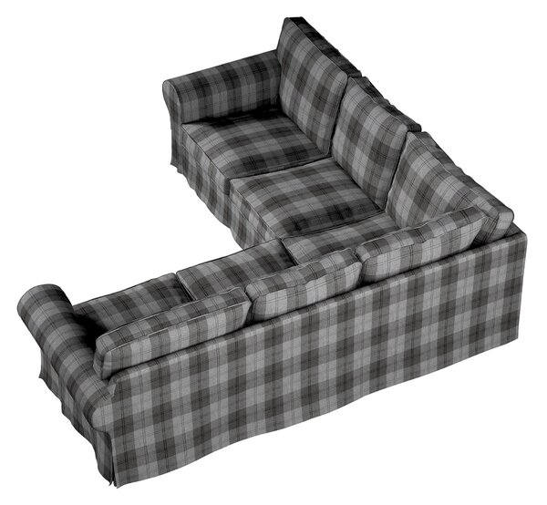 Potah na pohovku IKEA Ektorp rohová barva šedá látka pletený vzor, vzorované