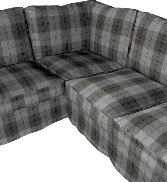 Potah na pohovku IKEA Ektorp rohová barva šedá látka pletený vzor, vzorované