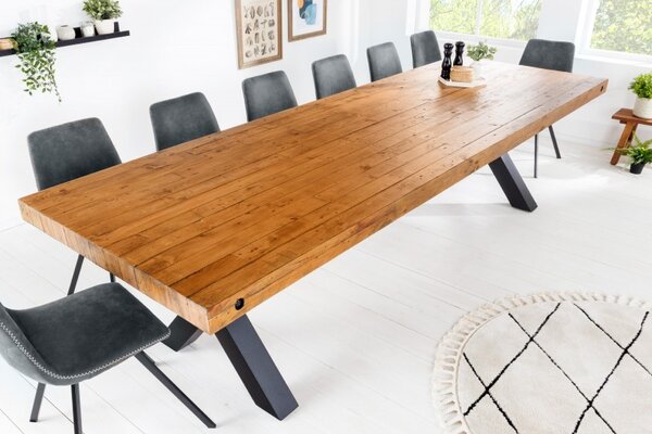 Masivní jídelní stůl - Thor, borovice, 300 cm hnědý
