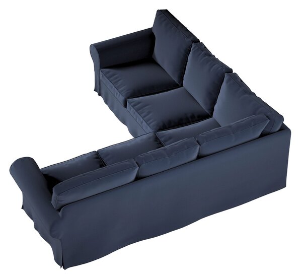 Potah na pohovku IKEA Ektorp rohová barva tmavě modrá látka sametová