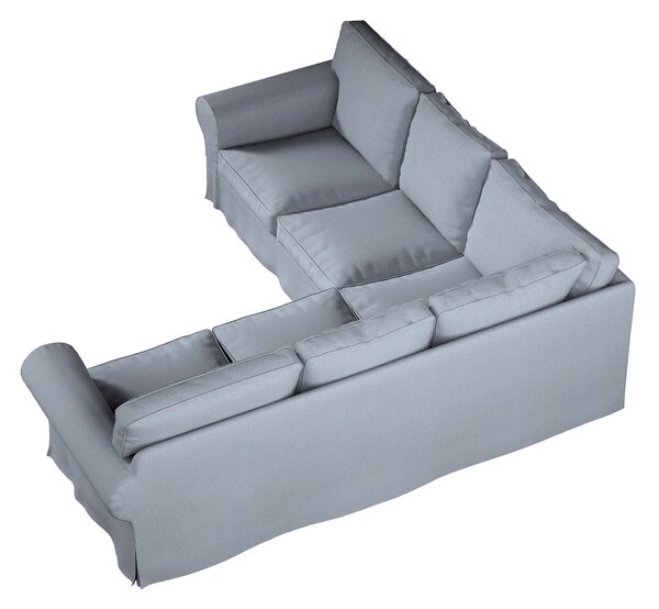 Potah na pohovku IKEA Ektorp rohová barva modrá látka pletený vzor