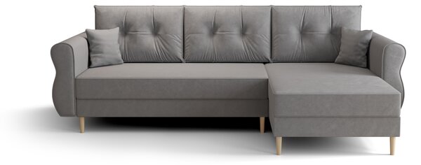 Rozkládací oboustranná sedací souprava do L SILVIANO 230x140 cm, šedá