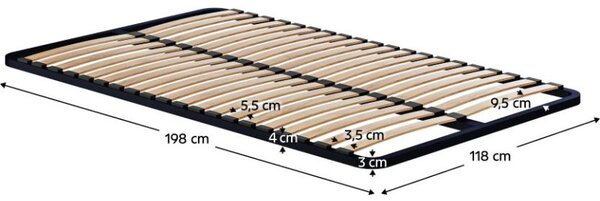 Kondela Rošt v pevném rámu, 120x200, KOVOVÝ ROŠT 2 NEW