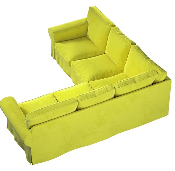 Potah na pohovku IKEA Ektorp rohová barva zelená látka lesklé, sametová
