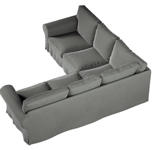 Potah na pohovku IKEA Ektorp rohová barva šedá látka lesklé, sametová