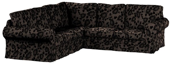 Potah na pohovku IKEA Ektorp rohová barva hnědá látka pletený vzor, vzorované