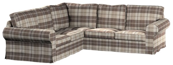 Potah na pohovku IKEA Ektorp rohová barva béžová látka pletený vzor, vzorované