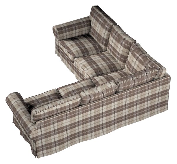Potah na pohovku IKEA Ektorp rohová barva béžová látka pletený vzor, vzorované